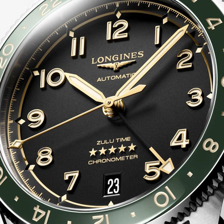 Longines ur Spirit Zulu Time 39mm antracit automatisk stål L3.802.4.63.2 - Capodagli 1937