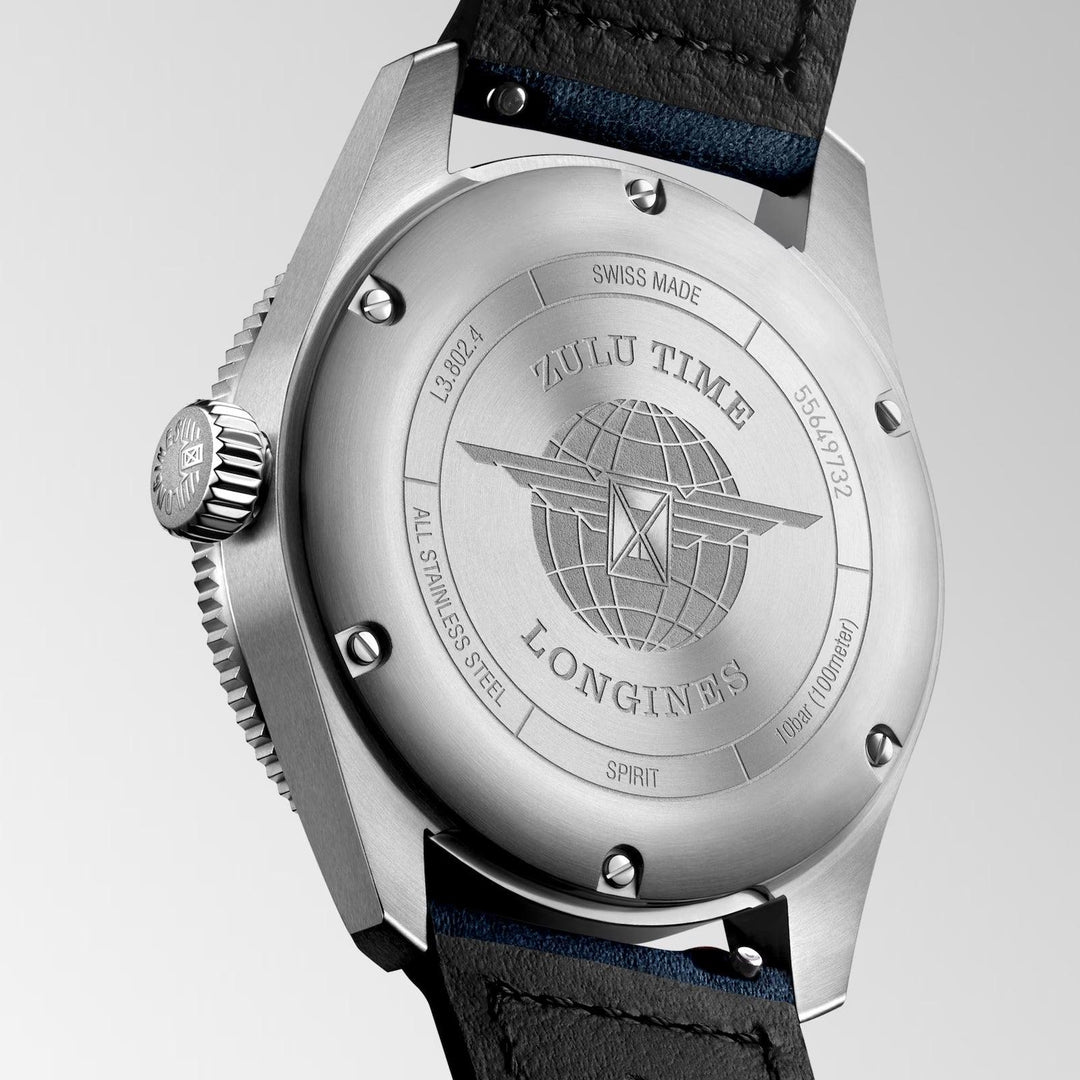 Longines hodinky Spirit Zulu Time 39mm modrá automatická ocel L3.802.4.93.2 - Capodagli 1937