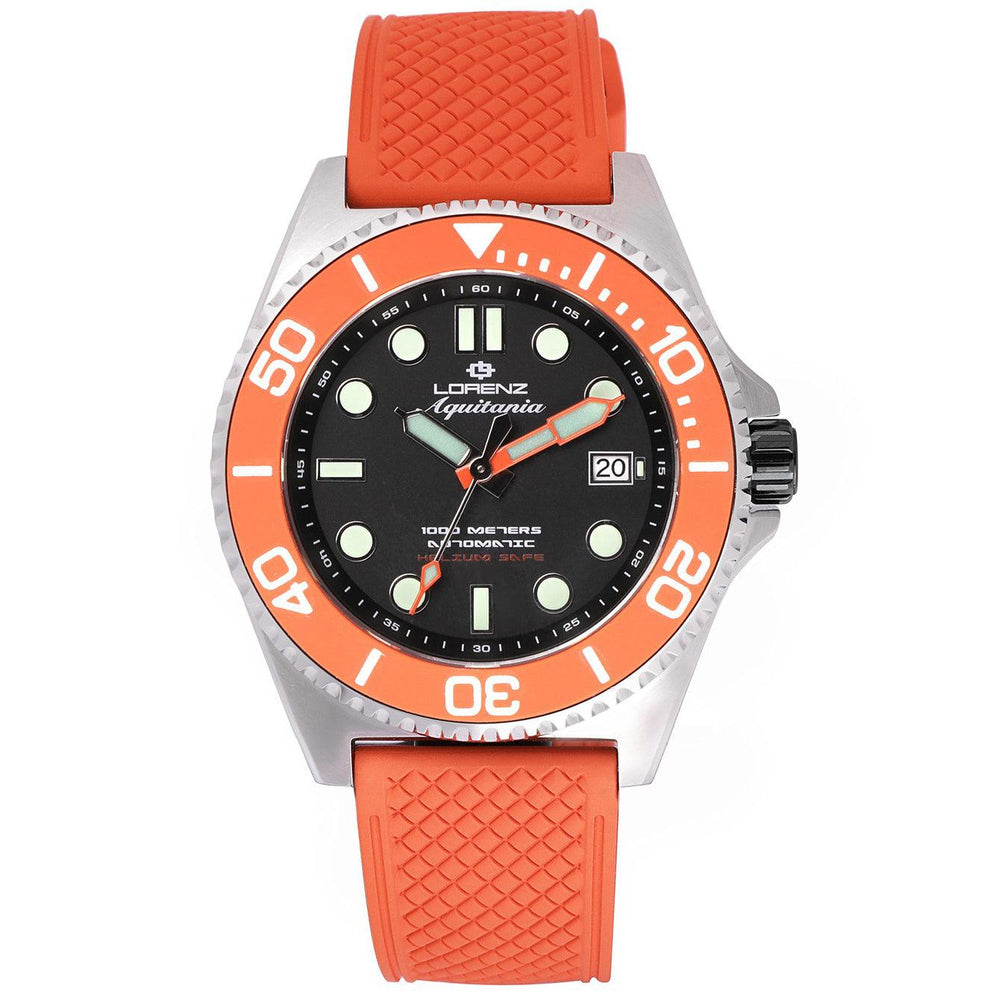 Relógio Lorenz Aquitania 44mm preto automático aço 030231CC - Capodagli 1937