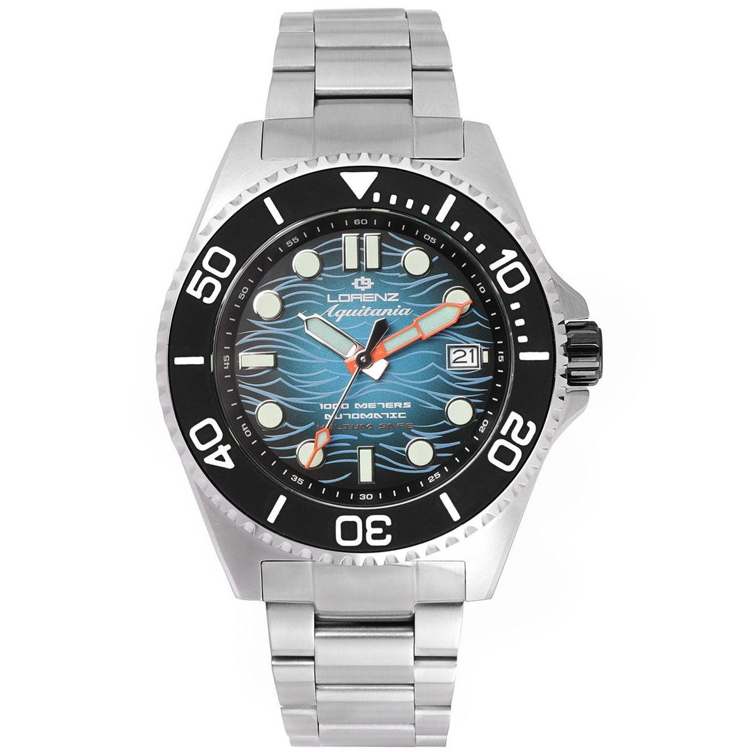 Relógio Lorenz Aquitania 44mm turquesa aço automático 030231DD - Capodagli 1937