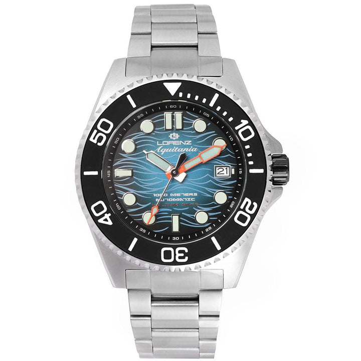 Relógio Lorenz Aquitania 44mm turquesa aço automático 030231DD - Capodagli 1937