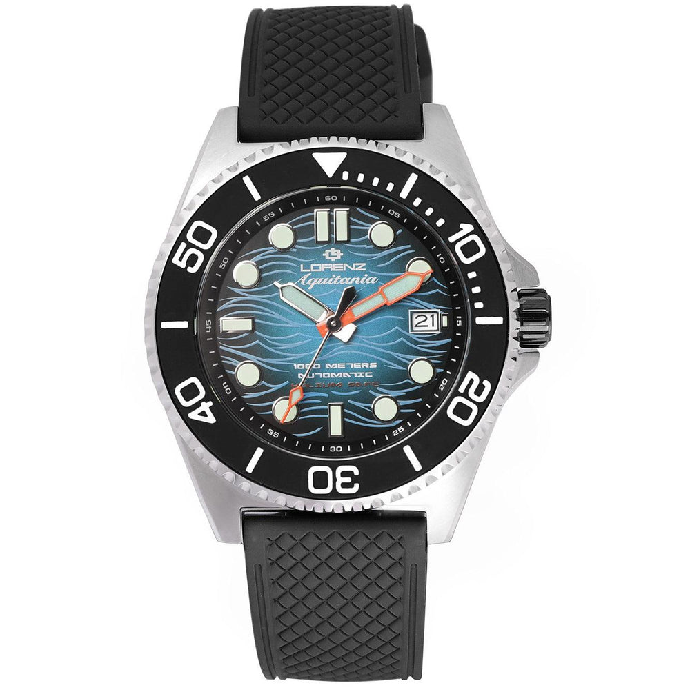 Relógio Lorenz Aquitania 44mm turquesa aço automático 030231DD - Capodagli 1937