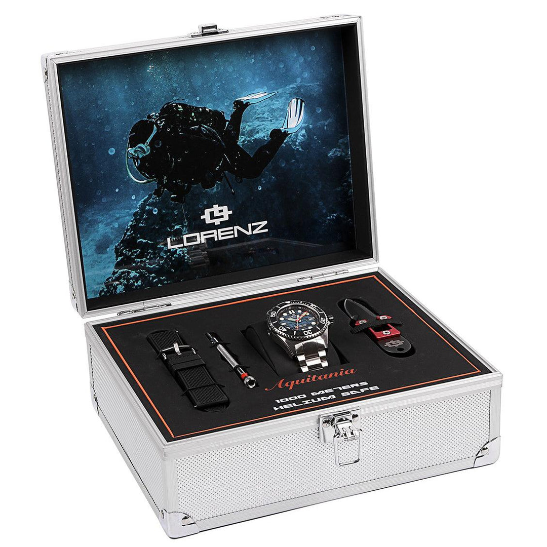 Relógio Lorenz Aquitania 44mm turquesa aço automático 030231DD - Capodagli 1937