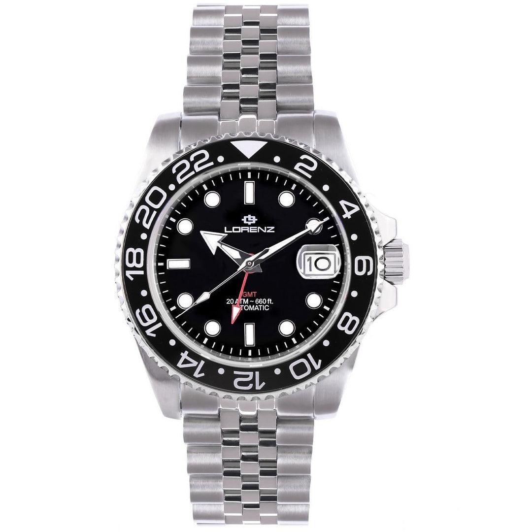 Lorenz GMT Relógio automático 40 mm preto aço automático 030228AA - Capodagli 1937