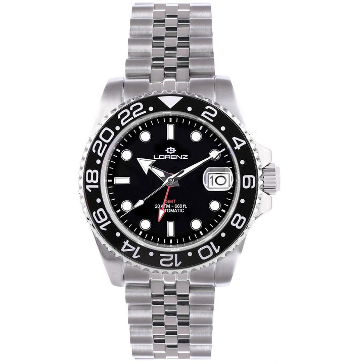 Lorenz GMT Relógio automático 40 mm preto aço automático 030228AA - Capodagli 1937