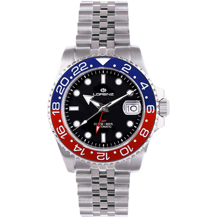 Lorenz GMT Ceas automat 40mm negru automat otel 030228BB - Capodagli 1937