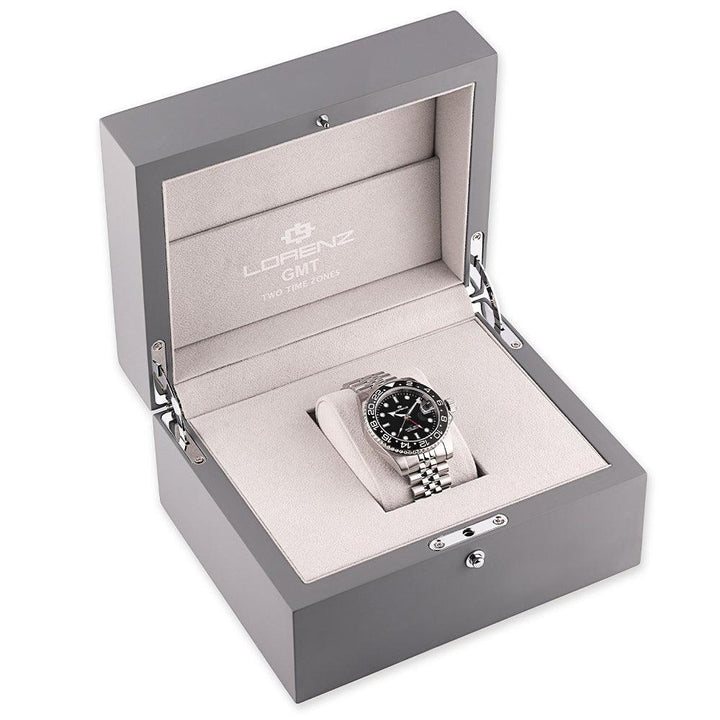 Lorenz GMT Ceas automat 40mm negru automat otel 030228BB - Capodagli 1937