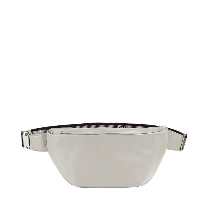 DUDU Marsupio in Vera Pelle per Uomo Donna con Cinghia Regolabile, Design Pulito Elegante Capiente, Marsupio a 3 Zip