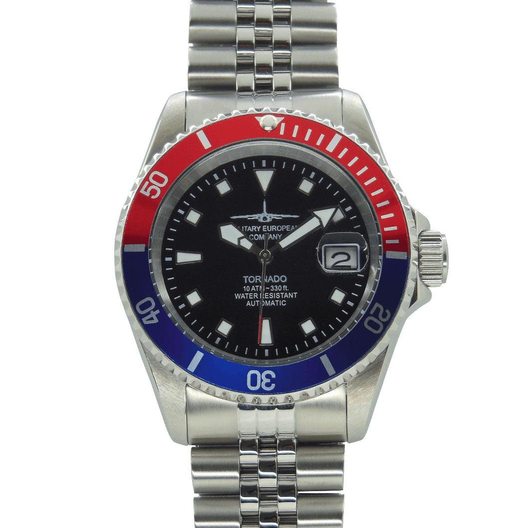 Zegarek MEC Tornado 42mm czarna automatyczna stal TORNADO RB - Capodagli 1937