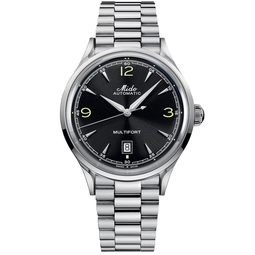 Relógio Mido Multifort Powerwind 40mm preto automático aço M040.407.11.057.00 - Capodagli 1937