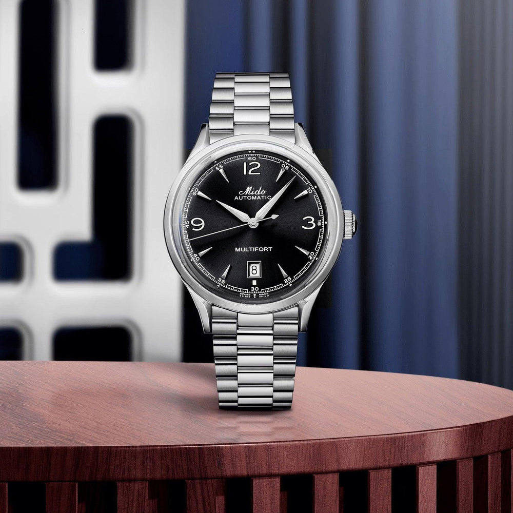 Relógio Mido Multifort Powerwind 40mm preto automático aço M040.407.11.057.00 - Capodagli 1937