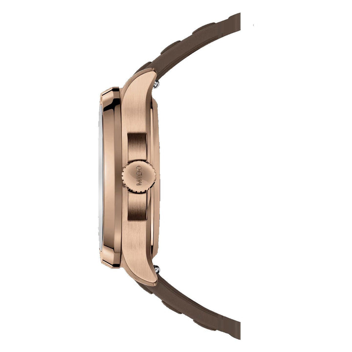 Relógio Mido Multifort TV Big Date 39x40mm marrom automático aço PVD acabamento em ouro rosa M049.526.37.291.00 - Capodagli 1937