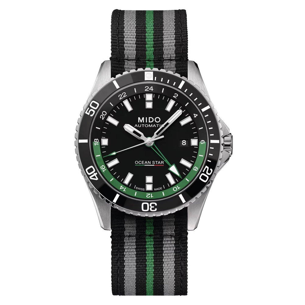 Relógio Mido Ocean Star GMT 44mm preto automático aço Edição Limitada 000/250 M026.629.11.051.03 - Capodagli 1937