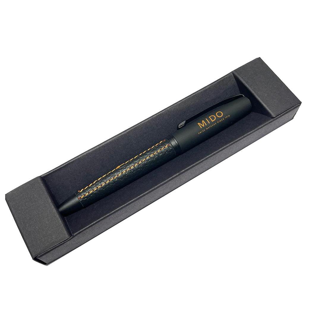 Długopis Mido ze stali i czarnej skóry MIDO-BP - Capodagli 1937