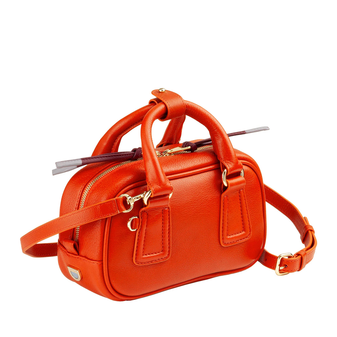 Mini bolsa feminina DUDU em couro multicolorido - Bolsa pequena e elegante com alça de ombro e alças ajustáveis ​​- Bolsa pequena e compacta