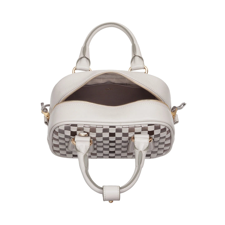 DUDU Mini bolso de mujer en piel tejida multicolor - Bolso pequeño y elegante con bandolera ajustable y asas - Bolso pequeño y compacto