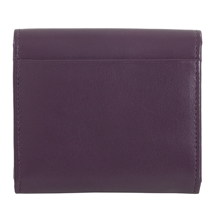 DUDU Mini slanke damesportemonnee van echt leer met portemonnee met ritssluiting, knoopsluiting, compacte gekleurde portemonnee