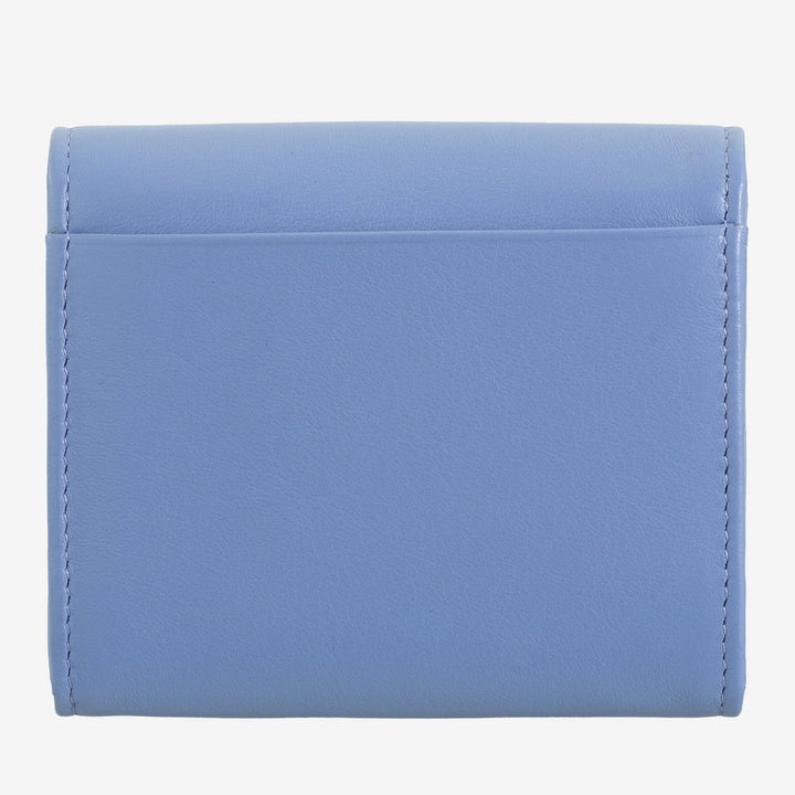 DUDU Mini slanke damesportemonnee van echt leer met portemonnee met ritssluiting, knoopsluiting, compacte gekleurde portemonnee