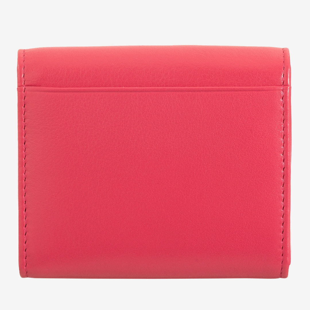 DUDU Mini slanke damesportemonnee van echt leer met portemonnee met ritssluiting, knoopsluiting, compacte gekleurde portemonnee