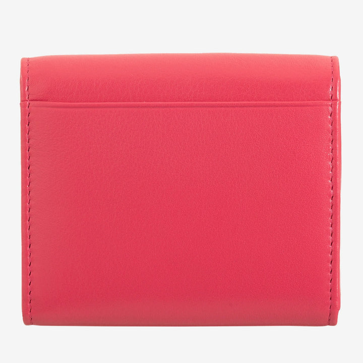 DUDU Mini slanke damesportemonnee van echt leer met portemonnee met ritssluiting, knoopsluiting, compacte gekleurde portemonnee