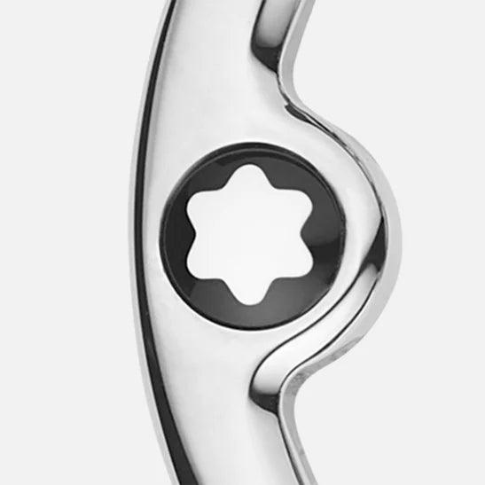 Cinto Montblanc 35mm fivela em ferradura reversível couro granulado ébano/preto 198632 - Capodagli 1937