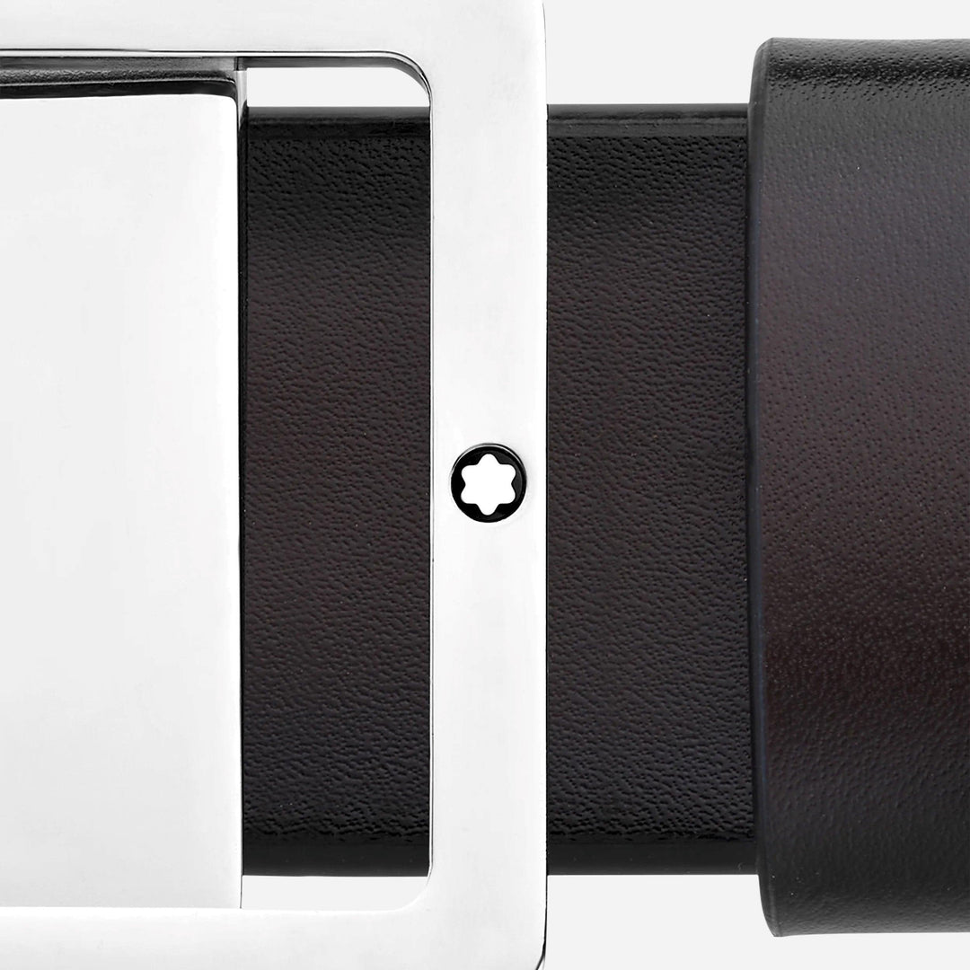 Montblanc käännettävä vyö ruskea/harmaa nahka 35 mm 131163 - Capodagli 1937