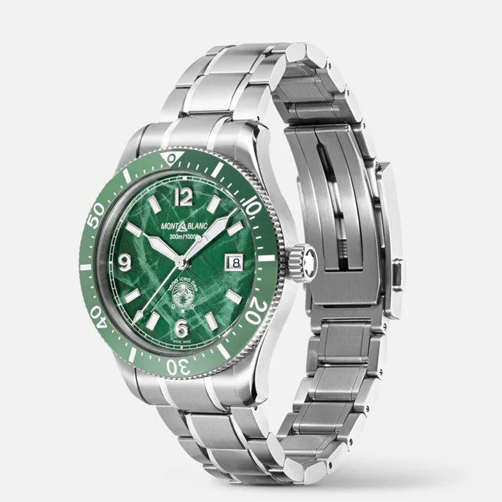 Montblanc watch 1858 Ice Sea Automatic Date 41mm green automatic steel 129373 - Capodagli 1937