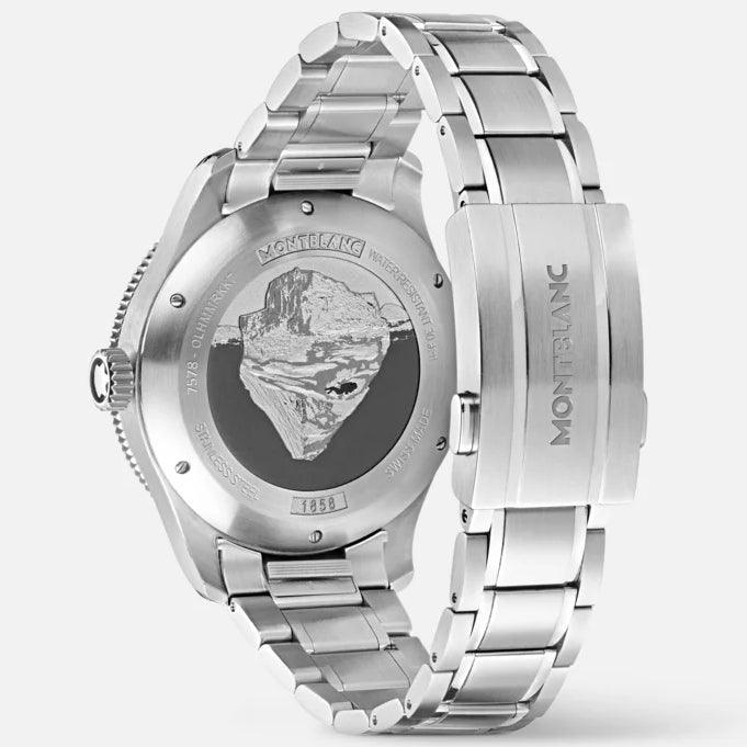 Montblanc watch 1858 Iced Sea Date 41mm blue automatic steel 129369 - Capodagli 1937