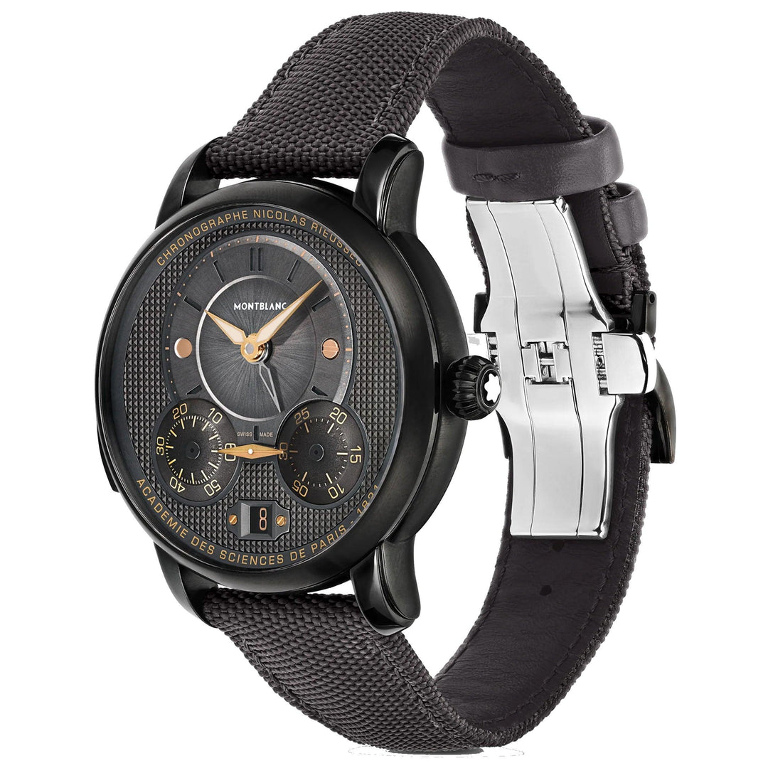 Montblanc Uhr Star Legacy Nicolas Rieussec Chronograph, limitierte Auflage 500 Stück, 43 mm, grauer Automatikstahl, schwarzes DLC-Finish 130985 – Capodagli 1937
