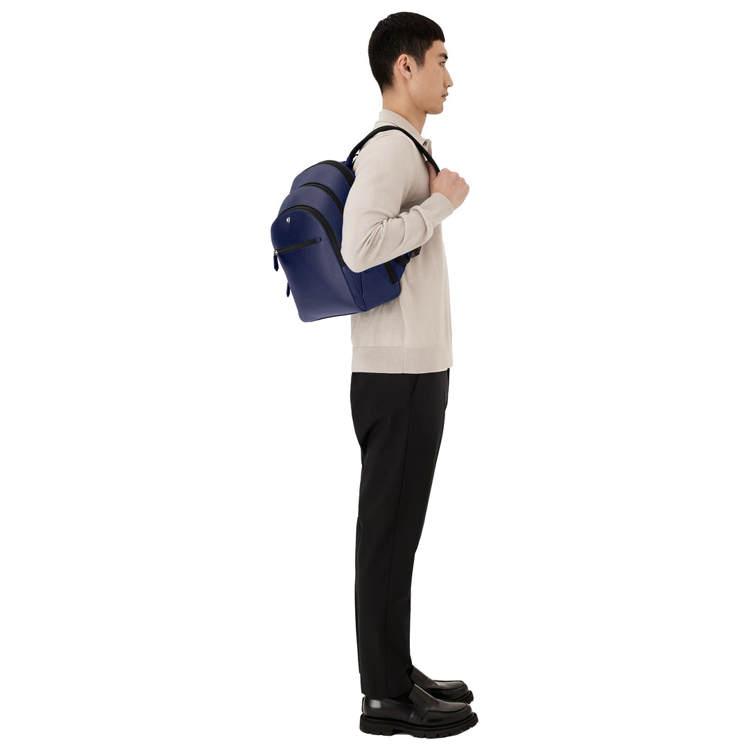 Montblanc medium rugzak 3 kleermakerscompartimenten blauw 131716 - Capodagli 1937