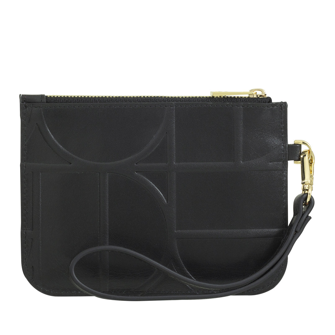 DUDU Women's Wristlet Clutch in Printed Leather, Hand Clutch Bag - Elegant, Compact and Practical for Cards, Coins and Small Objects