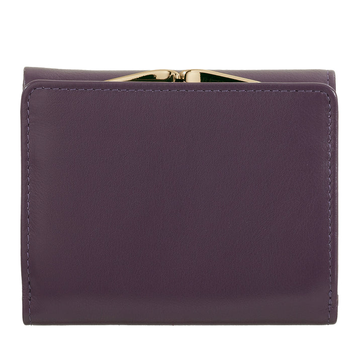 DUDU pieni naisten lompakko RFID-nahkaa, kompakti Click Clac -kolikkolaukku ja 6 korttipidikettä