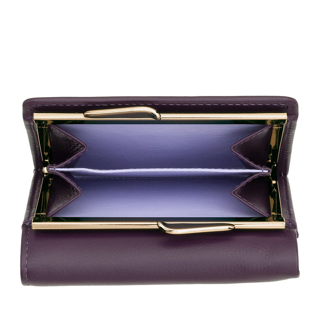 DUDU pieni naisten lompakko RFID-nahkaa, kompakti Click Clac -kolikkolaukku ja 6 korttipidikettä