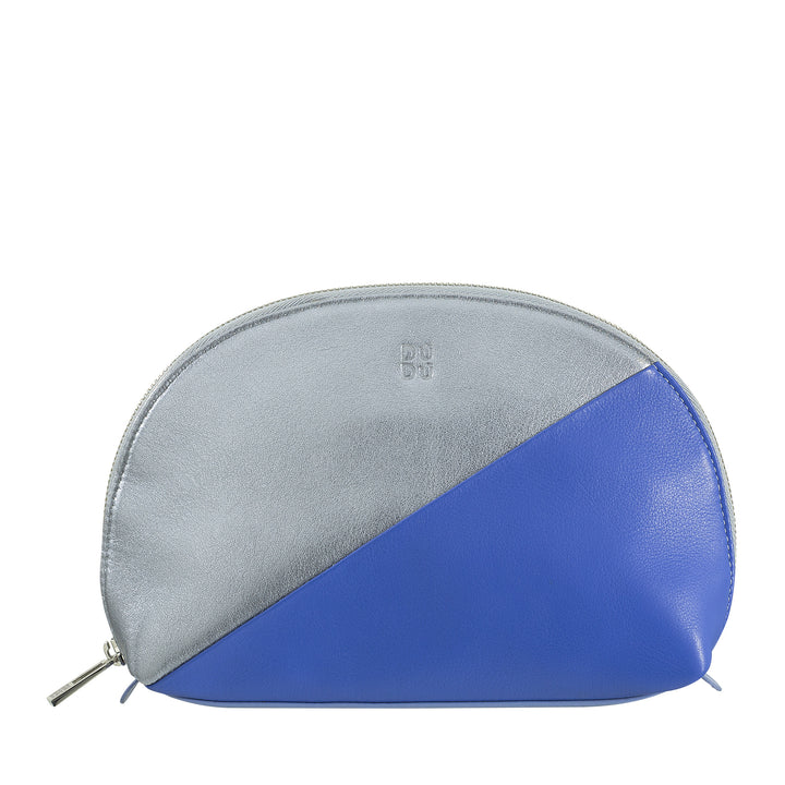 DUDU Makeup Holder Clutch in Leather Travel Bag with Multicolor Zipper