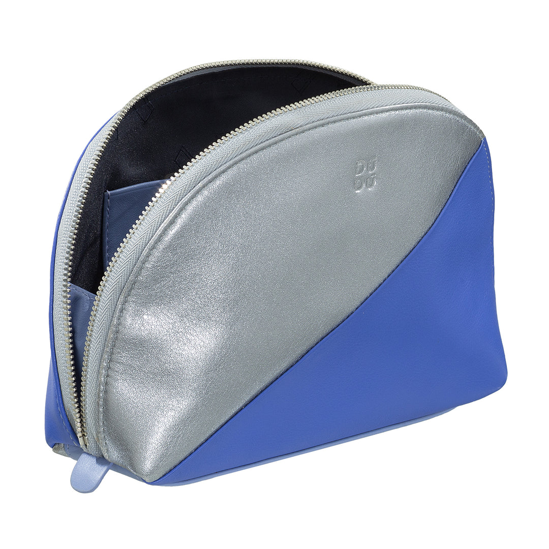 DUDU Makeup Holder Clutch in Leather Travel Bag with Multicolor Zipper