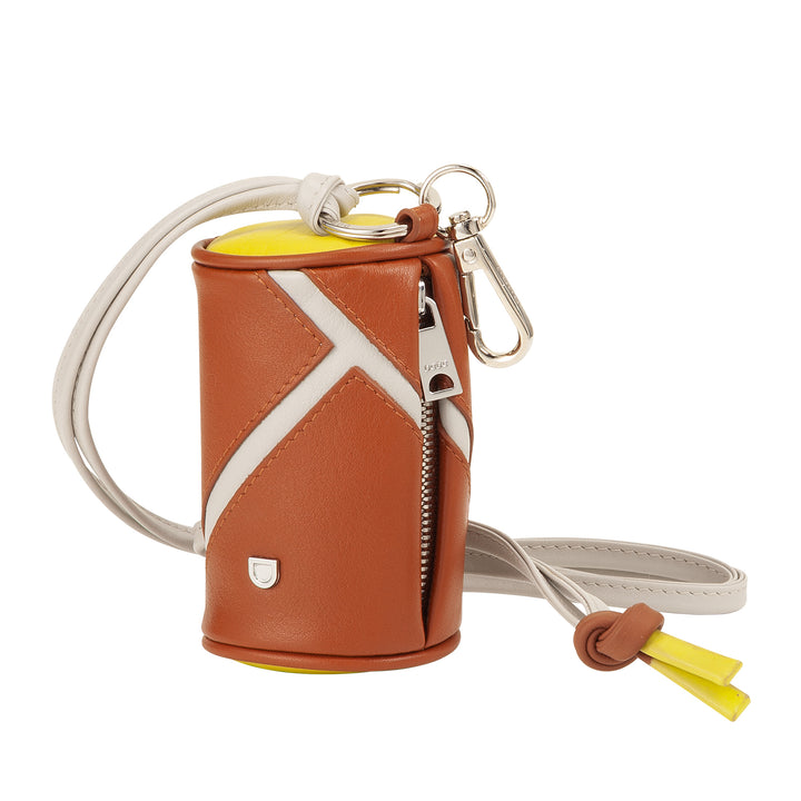 Θήκη ακουστικών DUDU AirPods λαιμόκοψη δερμάτινη με φερμουάρ - Mini unisex τσάντα με λουράκι, σχέδιο αθλητικού τένις, για κλειδιά και κέρματα