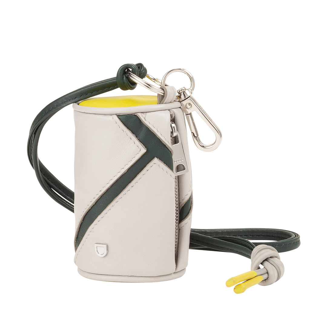 Θήκη ακουστικών DUDU AirPods λαιμόκοψη δερμάτινη με φερμουάρ - Mini unisex τσάντα με λουράκι, σχέδιο αθλητικού τένις, για κλειδιά και κέρματα