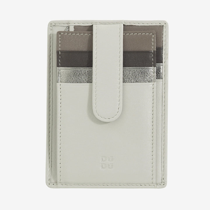 DUDU Tarjetero Slim de Piel Multicolor para Hombre y Mujer con 9 Ranuras y Cierre de Seguridad