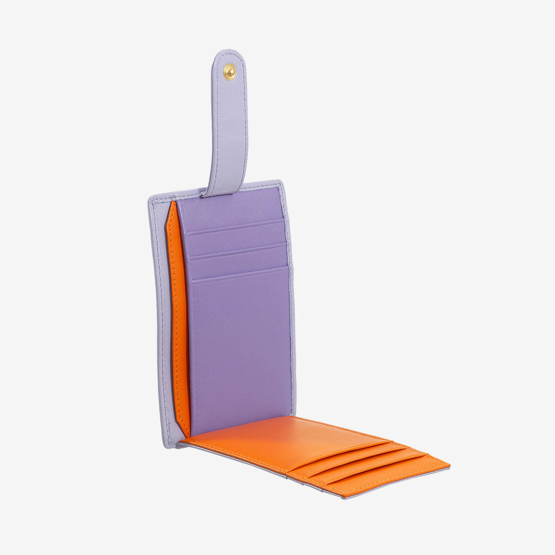 DUDU Tarjetero Slim de Piel Multicolor para Hombre y Mujer con 9 Ranuras y Cierre de Seguridad