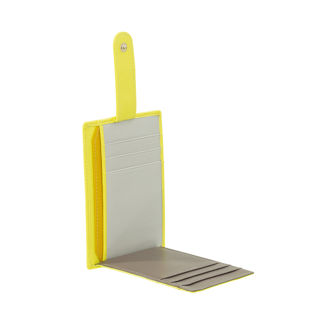 DUDU Tarjetero Slim de Piel Multicolor para Hombre y Mujer con 9 Ranuras y Cierre de Seguridad