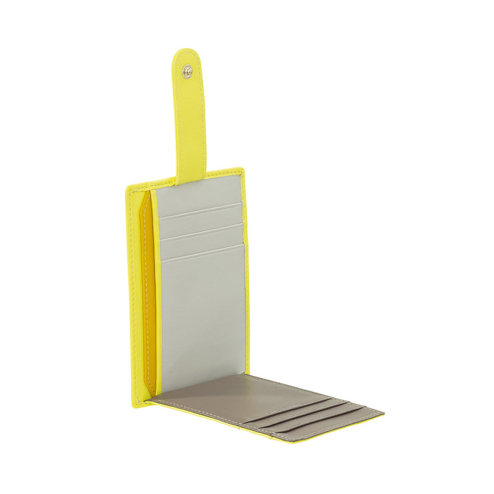 DUDU Tarjetero Slim de Piel Multicolor para Hombre y Mujer con 9 Ranuras y Cierre de Seguridad