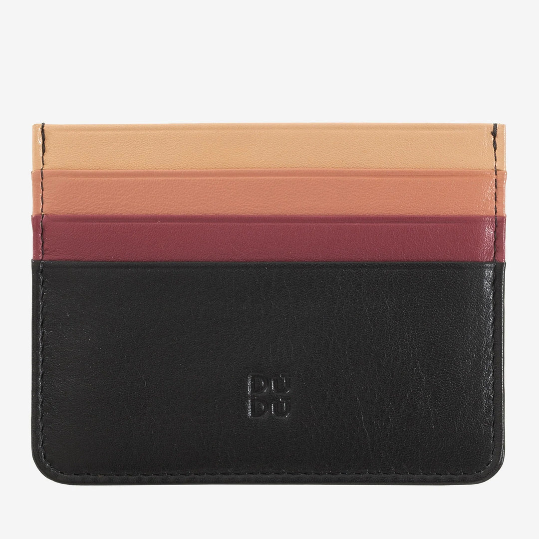 Buntes Kreditkartenetui aus Nappaleder mit 6 Fächern von DUDU