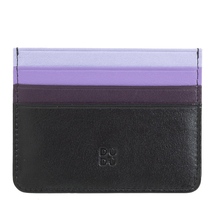 Colorful Nappa leather credit card holder with 6 pockets DUDU