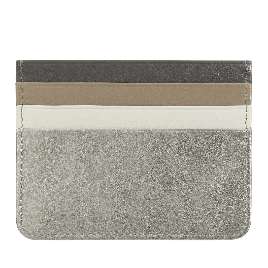 Tarjetero en piel Napa de colores con 6 bolsillos DUDU