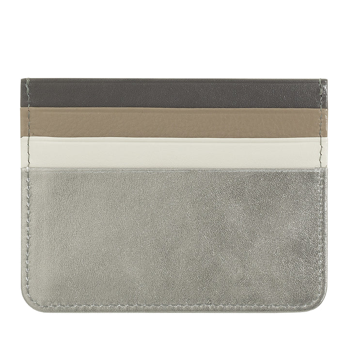 Tarjetero en piel Napa de colores con 6 bolsillos DUDU