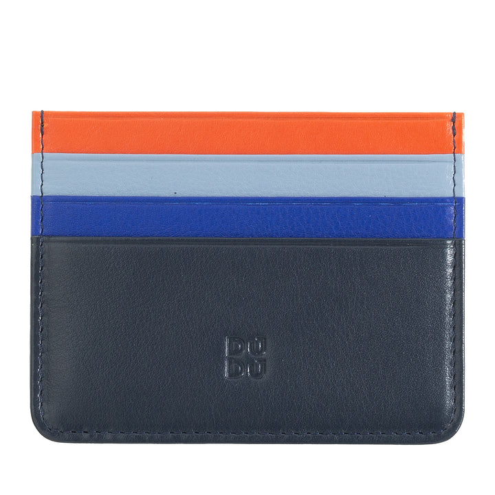 Tarjetero en piel Napa de colores con 6 bolsillos DUDU