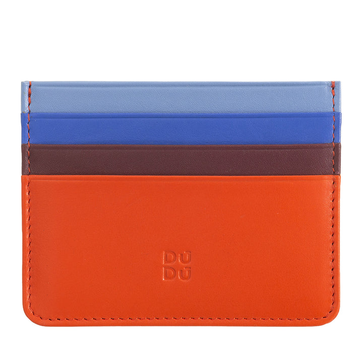 Farverig Nappa læder kreditkortholder med 6 lommer DUDU