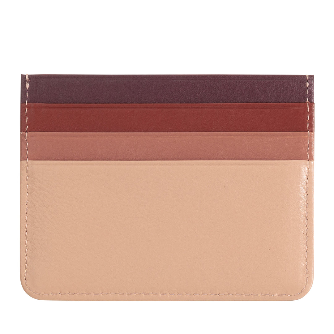 Színes Nappa bőr hitelkártyatartó 6 zsebes DUDU-val
