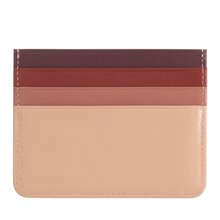 Színes Nappa bőr hitelkártyatartó 6 zsebes DUDU-val