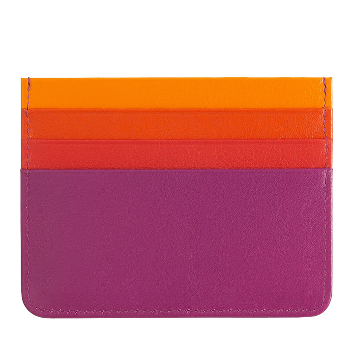 Colorful Nappa leather credit card holder with 6 pockets DUDU